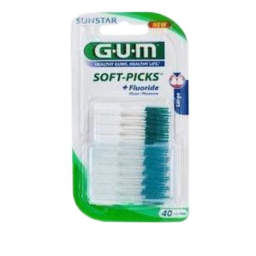 GUM Soft-Picks Fluoride Μεσοδόντιες Οδοντογλυφίδες Large Πράσινες 40τμχ