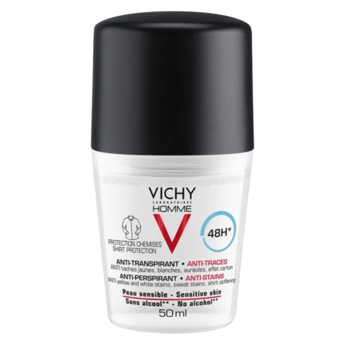 Vichy Homme Anti-Stains Αποσμητικό Roll-On 48h 50ml
