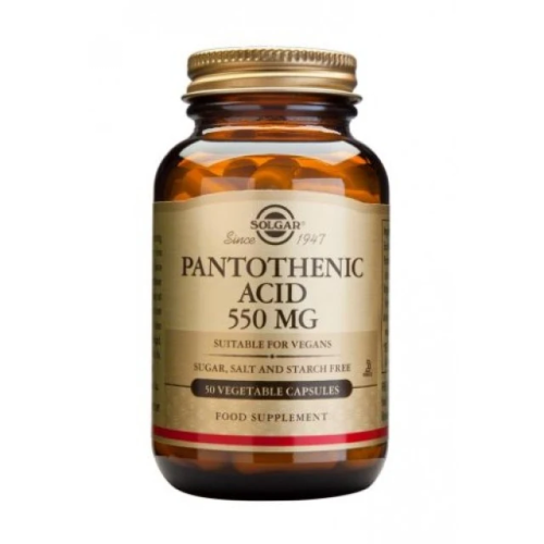 Solgar Pantothenic Acid 550MG Παντοθενικό Οξύ 50 φυτικές κάψουλες