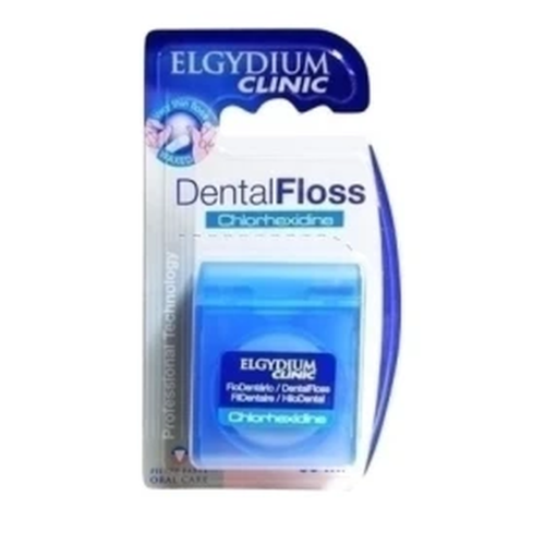 Elgydium Clinic Dental Floss Chlorhexidine Κερωμένο Οδοντικό Νήμα 50m