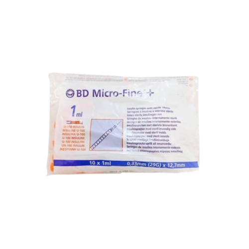 BD Micro-fine Σύριγγες Ινσουλίνης 29G x 12.7mm 1ml 10τμχ