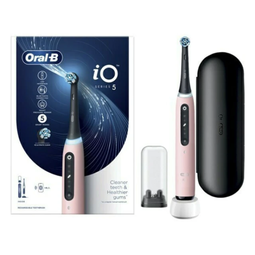 Oral-B IO Series 5 Pink Ηλεκτρική Οδοντόβουρτσα με Αισθητήρα Πίεσης και Θήκη Ταξιδιού