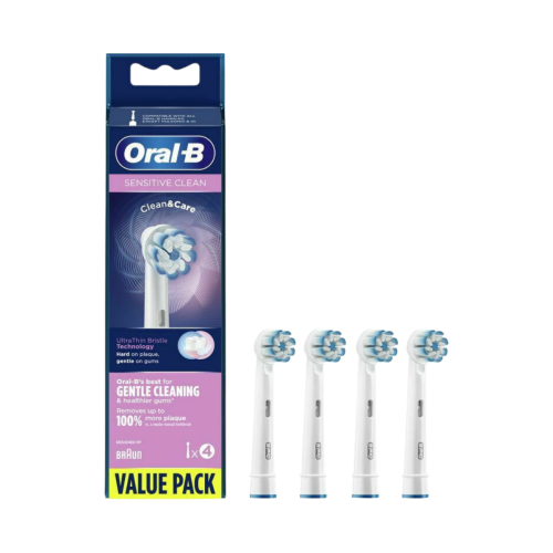 Oral-B Sensitive Clean Clean&Care Ανταλλακτικές Κεφαλές για Ηλεκτρική Οδοντόβουρτσα 4τμχ