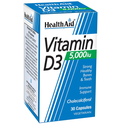 Health Aid Vitamin D3 5000iu, 30Φυτ.Κάψουλες