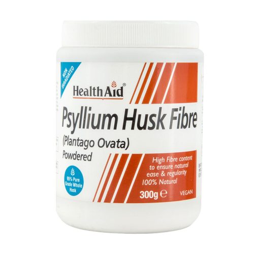 Health Aid Psyllium Husk Fibre Powder Φυτικές ίνες σε σκόνη για την ομαλή λειτουργία του εντέρου και της πέψης 300gr