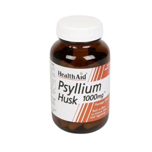Health Aid Psyllium Husk Powder Ψύλλιο 1000mg Πεπτικές ίνες για την ομαλή λειτουργία του εντέρου και της πέψης 60caps