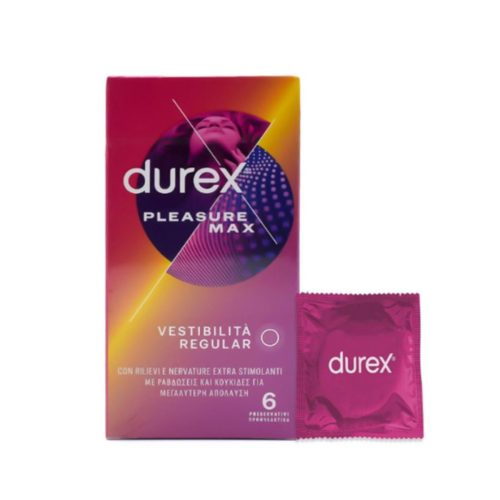 Durex Pleasure Μax Προφυλακτικά Ανάγλυφων Κουκίδων, 6Τεμάχια