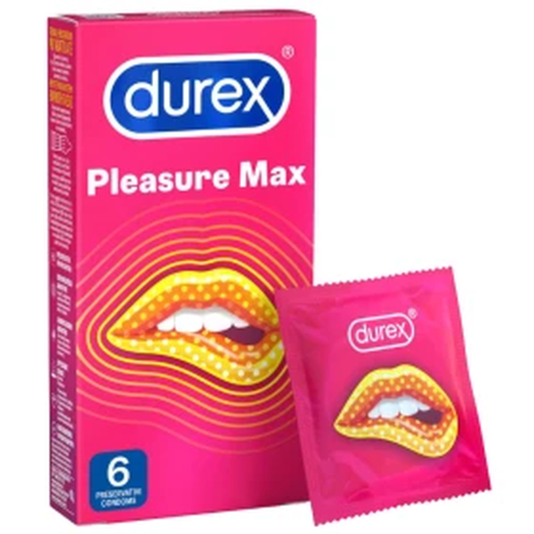 Durex Pleasure Μax Προφυλακτικά Ανάγλυφων Κουκίδων, 6Τεμάχια