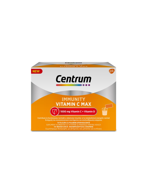 Centrum Imminity Vitamin C Max Συμπλήρωμα Διατροφής Ανοσοποιητικού, 14Φακελάκια