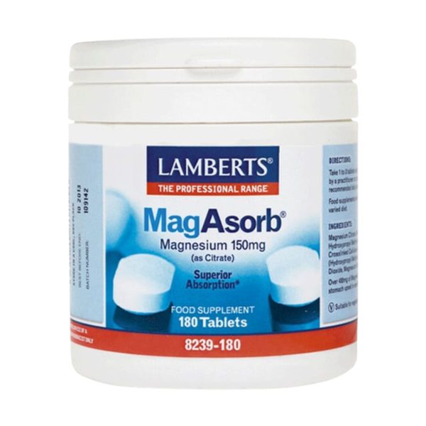 Lamberts Mag Asorb Magnesium Citrate 150mg 180 ταμπλέτες