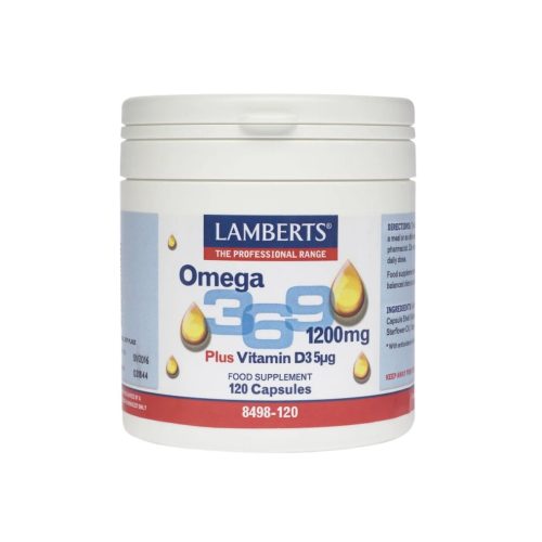 Lamberts Omega 3 6 9 1200mg Plus Vitamin D3 5μg 120 κάψουλες