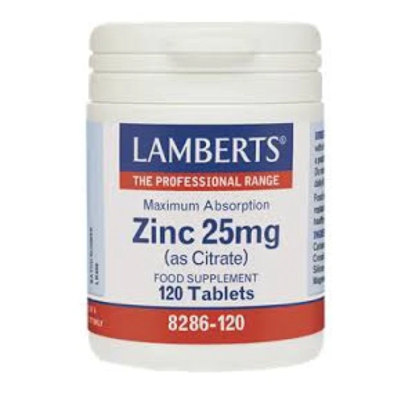 Lamberts Zinc 25mg (Citrate) Ψευδάργυρος 120 ταμπλέτες