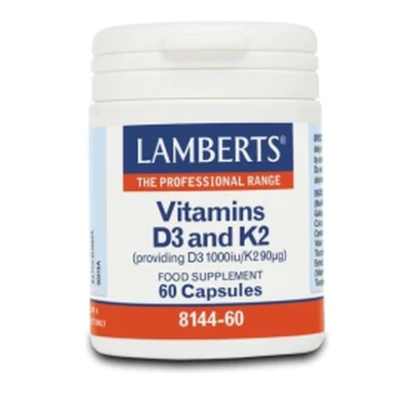 Lamberts Vitamins D3 1000iu & K2 90µg 60 κάψουλες