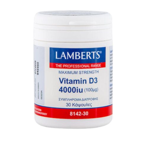 Lamberts Vitamin D3 4000iu Συμπλήρωμα Βιταμίνης D Απαραίτητη για την Υγεία των Οστών & των Δοντιών 30caps
