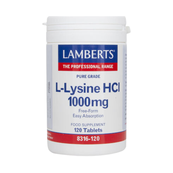 Lamberts L-Lysine HCL 1000mg Λυσίνη 120 ταμπλέτες