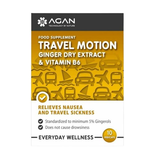 Agan Travel Motion Ginger Dry Extract & Vitamin B6 10 φυτικές κάψουλες