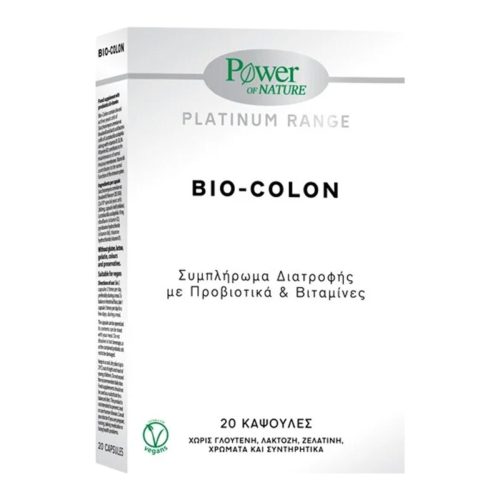 Power Of Nature Platinum Range Bio-Colon Προβιοτικά 20 κάψουλες