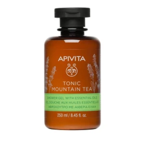 Apivita Tonic Mountain Tea Αφρόλουτρο Πράσινο Τσάι & Αιθέρια Έλαια, 250ml