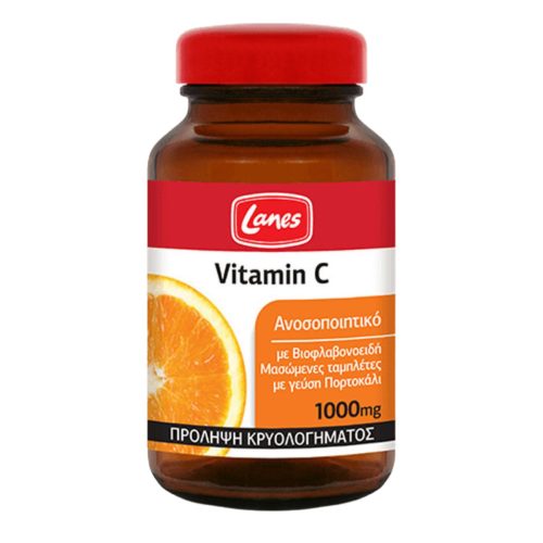 Lanes Vitamin C 1000mg Πορτοκάλι 60 μασώμενες ταμπλέτες