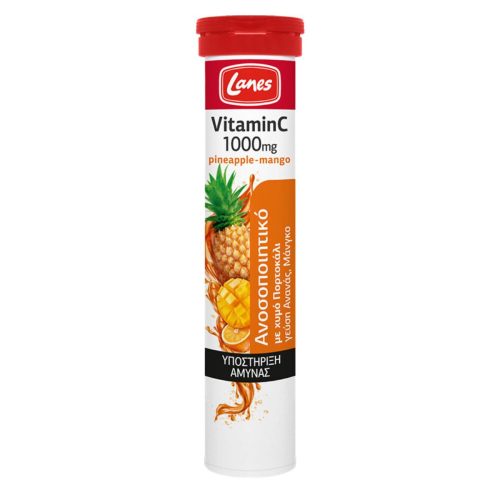 Lanes Vitamin C 1000mg Pineapple Mango 20 αναβράζοντα δισκία