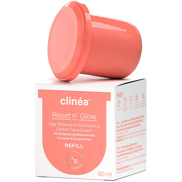 Clinea Reset n' Glow Refill Αντιγηραντική Κρέμα Ημέρας, 50ml