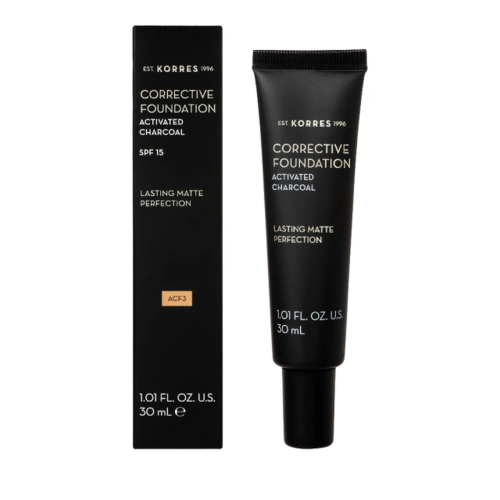 Korres Activated Charcoal Corrective Mousse Make Up SPF15 ACF3, 30ml