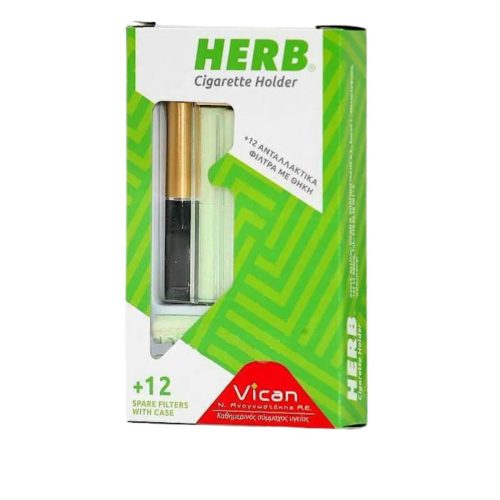 Vican Herb Cigarette Holder Gold & 12 Φίλτρα & Θήκη