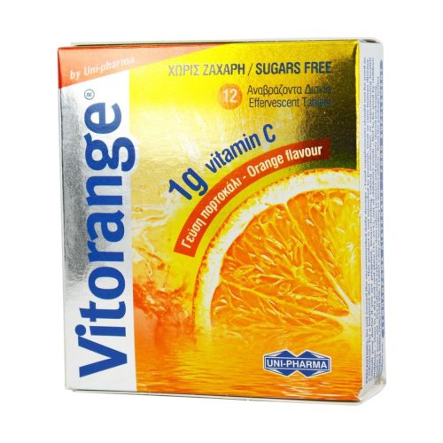 Uni-Pharma Vitorange 1g Πορτοκάλι 12 αναβράζοντα δισκία
