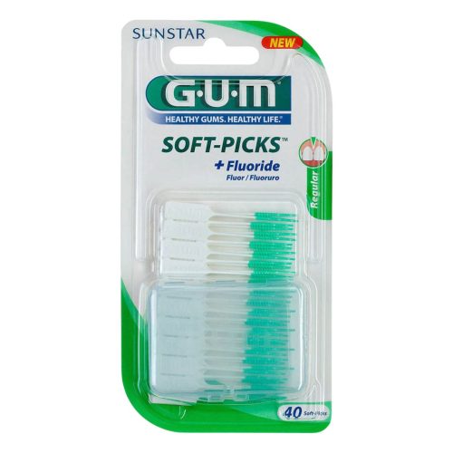 Gum Soft-Picks Fluoride Regular Μεσοδόντιες Οδοντογλυφίδες Πράσινες 40τμχ