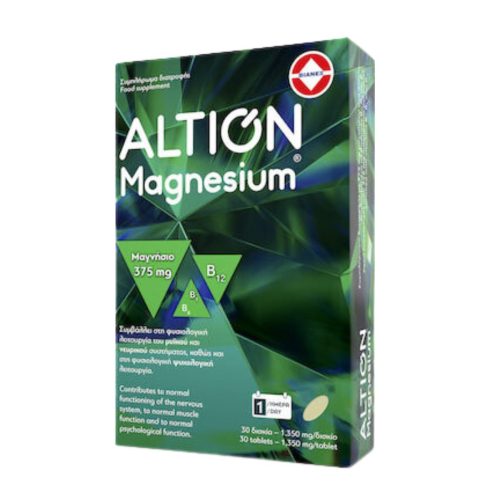 Altion Magnesium Συμπλήρωμα Διατροφής Με Μαγνήσιο 375mg 30 Ταμπλέτες