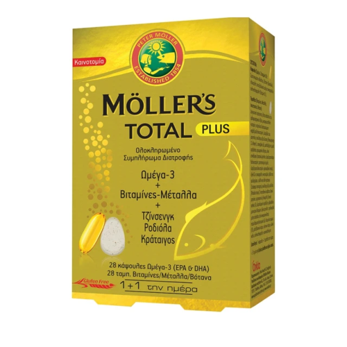 Moller's Total Plus Ιχθυέλαιο Ωμέγα 3, 28ταμπλέτες 28κάψουλες