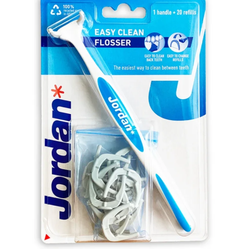 Jordan Easy Clean Flosser Σύστημα Οδοντικού Νήματος Λαβή & Ανταλλακτικά Νήματα, 20Τεμάχια