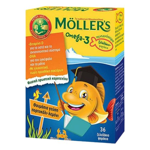 Moller's Omega 3 Ιχθυέλαιο για Παιδιά 36 ζελεδάκια Πορτοκάλι Λεμόνι