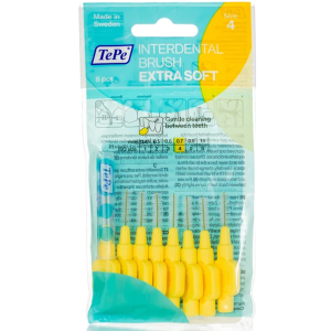 TePe Extra Soft Μεσοδόντια Βουρτσάκια 0.7mm Κίτρινα 8τμχ