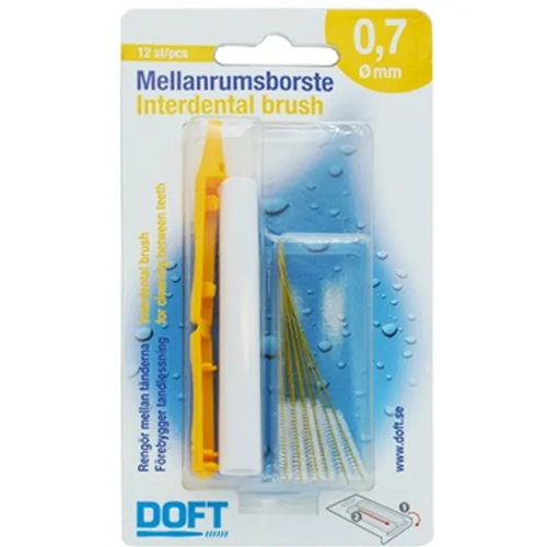 Doft Mellanrumsborste Interdantal Brush Μεσοδόντια Βουρτσάκια 0,7mm, 12 τεμάχια