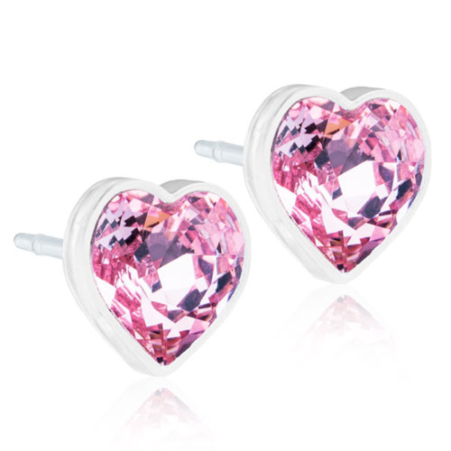 Blomdahl Plastic Heart Light Rose Πλαστικά Σκουλαρίκια