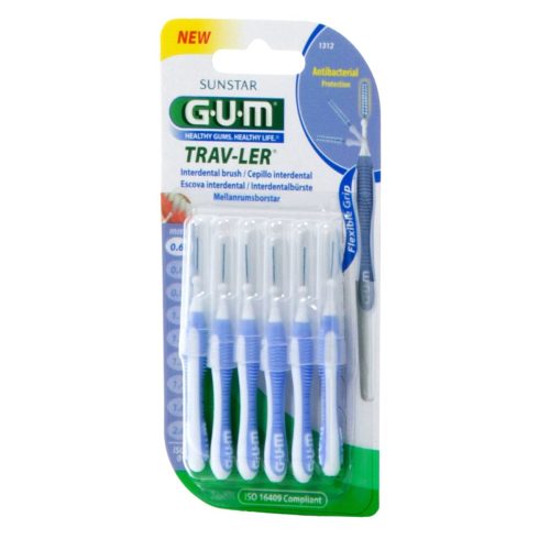 Gum Trav-ler Μεσοδόντια Βουρτσάκια 0.6mm Μπλε 6τμχ