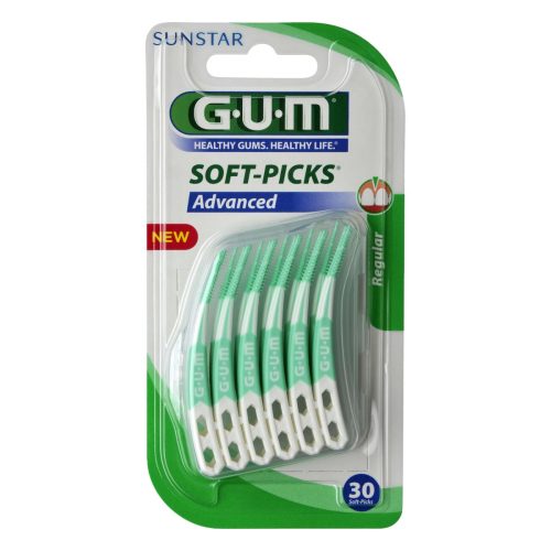Gum Soft-Picks Advanced Regular Μεσοδόντιες Οδοντογλυφίδες Πράσινες 30τμχ