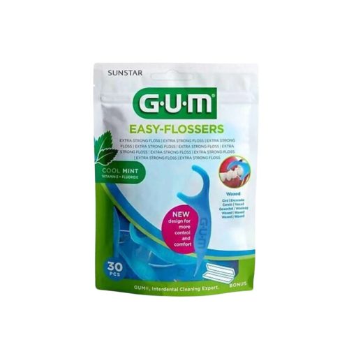 Gum Easy Flossers (890) Οδοντικό Νήμα Ελαφρώς Κερωμένο 30τμχ