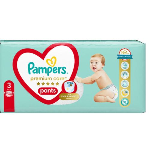 Pampers Premium Care Pants Πάνες Βρακάκι Νo3 (6-11kg) 48τμχ