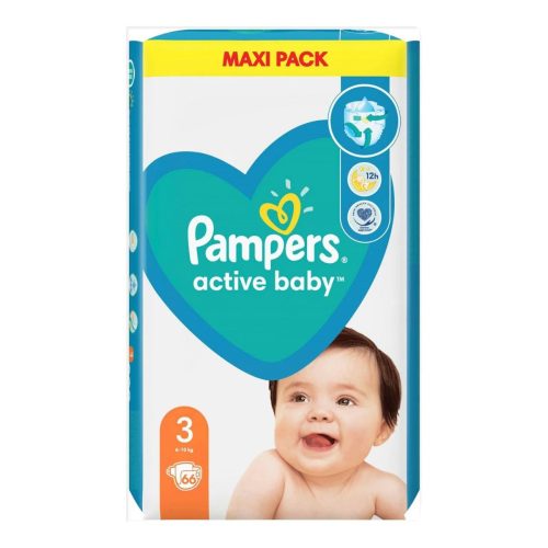 Pampers Active Baby Maxi Pack Βρεφικές Πάνες No3 (6-10 kg) 66τμχ