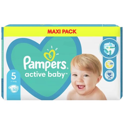 Pampers Active Baby Maxi Pack Βρεφικές Πάνες No5 (11-16kg) 50τμχ