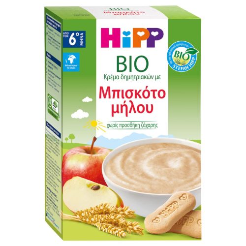 Hipp Bio Βρεφική Κρέμα Μπισκότο Μήλο 6m+ 250g