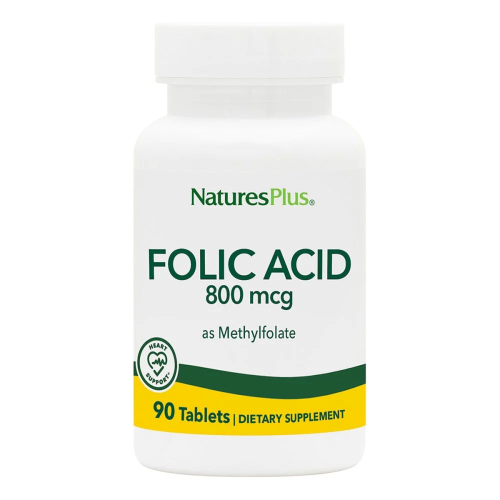 Nature's Plus Folic Acid 800mcg Συμπλήρωμα Φυλλικού Οξέος, 90 Δισκία