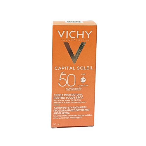 Vichy Capital Soleil Dry Touch Αντιηλιακή Κρέμα Προσώπου Ματ Αποτέλεσμα SPF50 50ml