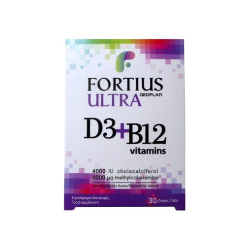 Geoplan Nutraceuticals Fortius Ultra D3 4000IU & B12 1000μg Vitamins 30 ταμπλέτες