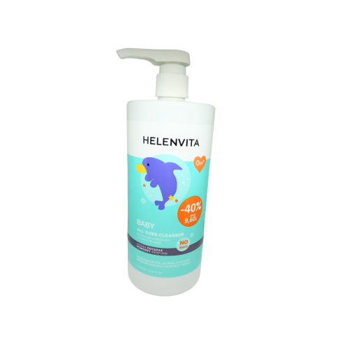 Helenvita Promo Baby All Over Cleanser Βρεφικό Καθαριστικό Υγρό για Σώμα και Μαλλιά (-40%), 1Lt