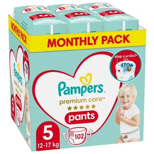 Pampers Premium Care Monthly Pack Πάνες Βρακάκι No. 5 12-17kg 102τμχ