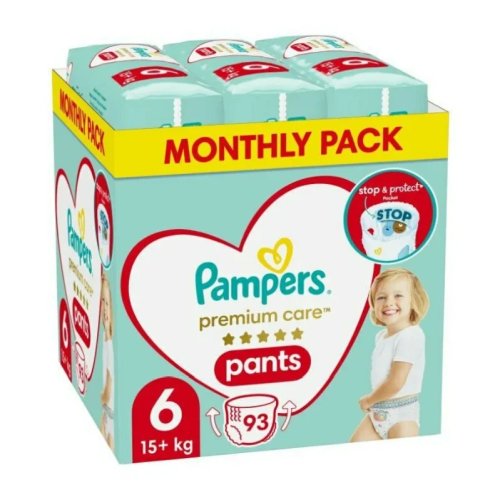 Pampers Premium Care Monthly Pack Πάνες Βρακάκι No. 6 15+kg 93τμχ