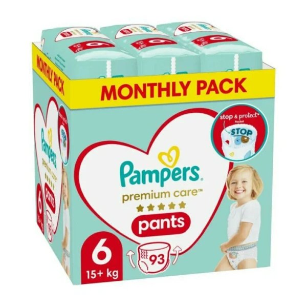 Pampers Premium Care Monthly Pack Πάνες Βρακάκι No. 6 15+kg 93τμχ